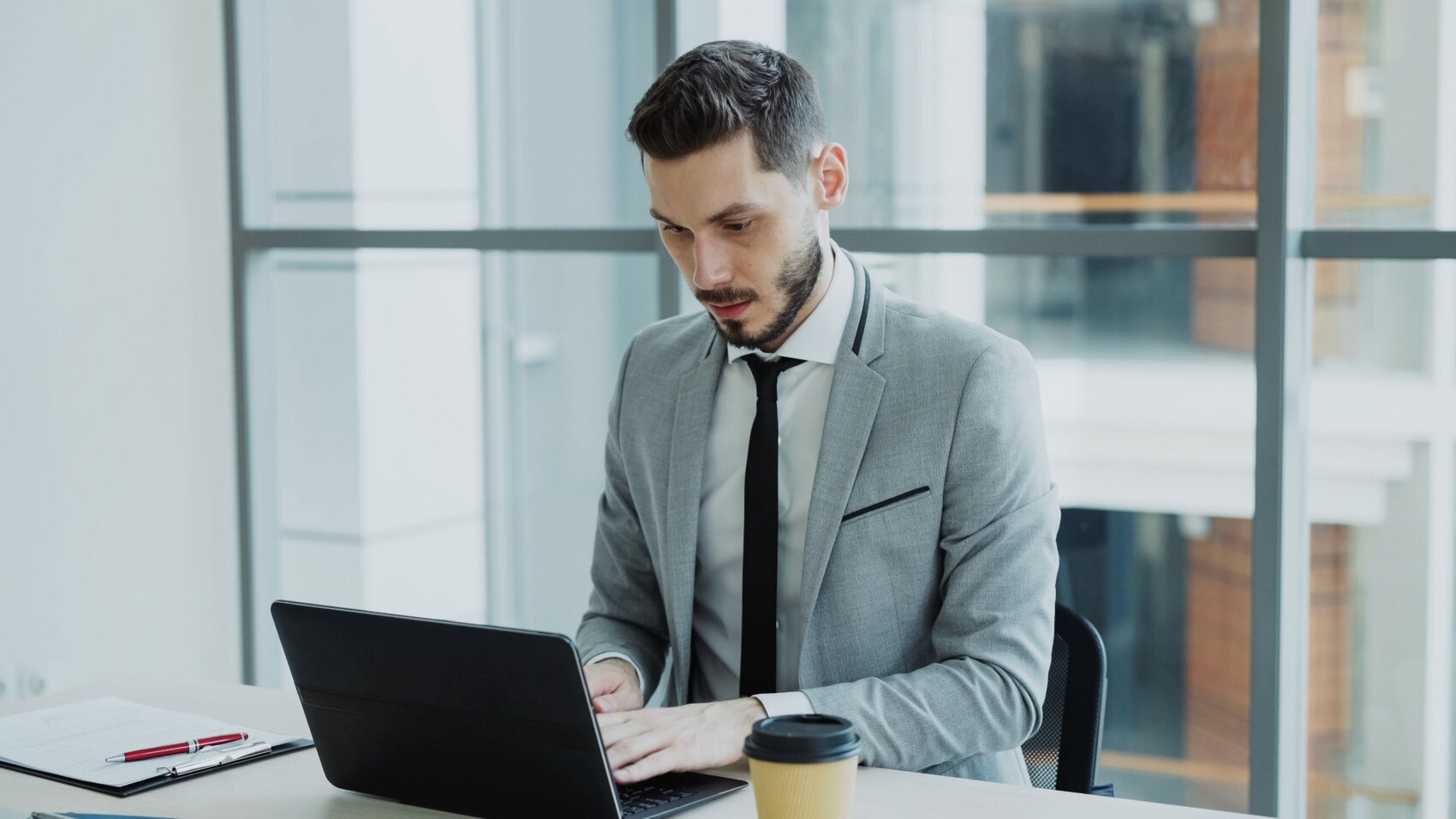 Professional completing a structured online assessment